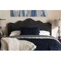 Baxton Studio BBT6622-Dark Grey-Full HB-H1217-20 Nadeen Modern and Contemporary Dark Grey Fabric Full Size Headboard